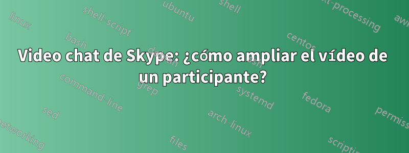 Video chat de Skype: ¿cómo ampliar el vídeo de un participante?