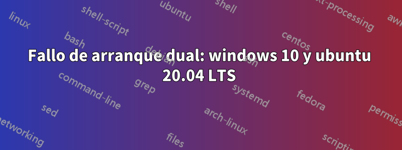 Fallo de arranque dual: windows 10 y ubuntu 20.04 LTS