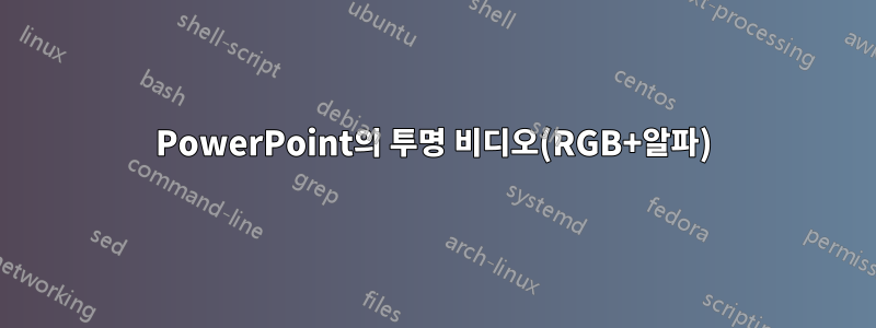 PowerPoint의 투명 비디오(RGB+알파)