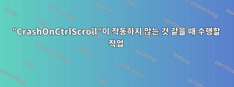 "CrashOnCtrlScroll"이 작동하지 않는 것 같을 때 수행할 작업