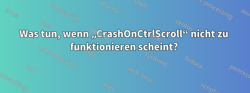 Was tun, wenn „CrashOnCtrlScroll“ nicht zu funktionieren scheint?