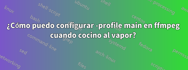 ¿Cómo puedo configurar -profile main en ffmpeg cuando cocino al vapor?