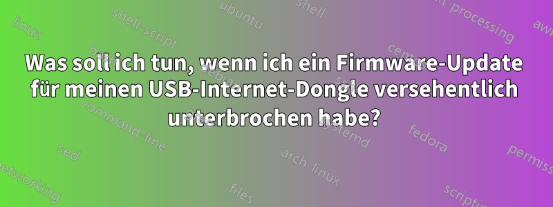 Was soll ich tun, wenn ich ein Firmware-Update für meinen USB-Internet-Dongle versehentlich unterbrochen habe?