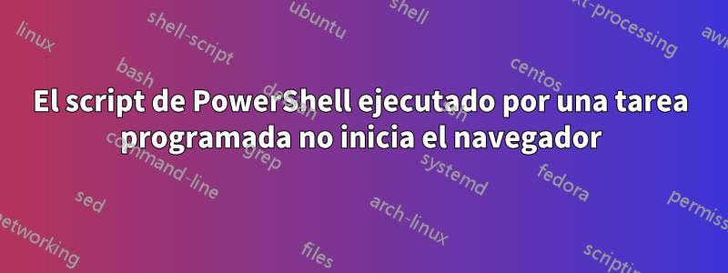 El script de PowerShell ejecutado por una tarea programada no inicia el navegador