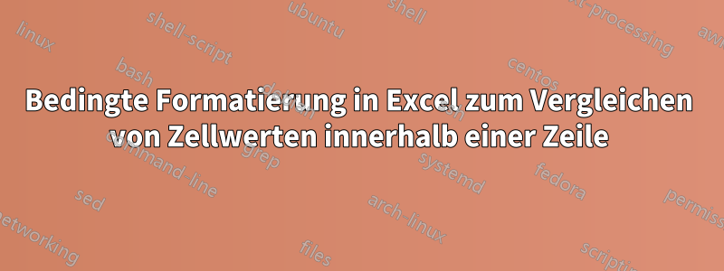 Bedingte Formatierung in Excel zum Vergleichen von Zellwerten innerhalb einer Zeile