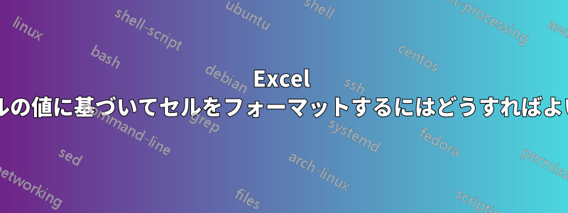 Excel で別のセルの値に基づいてセルをフォーマットするにはどうすればよいですか?