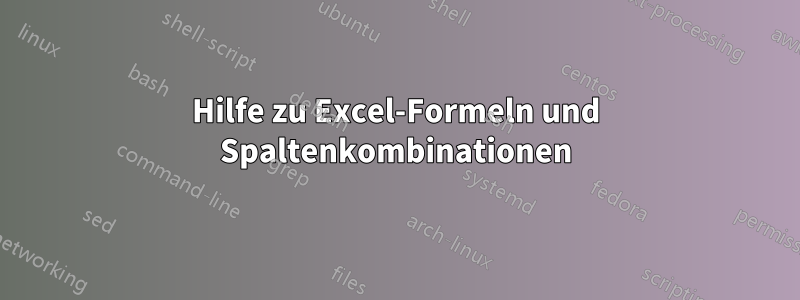 Hilfe zu Excel-Formeln und Spaltenkombinationen