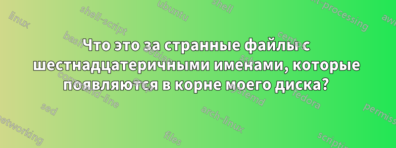 Что это за странные файлы с шестнадцатеричными именами, которые появляются в корне моего диска?