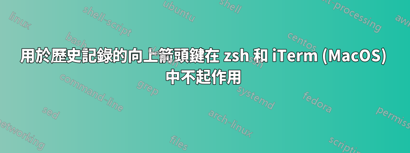 用於歷史記錄的向上箭頭鍵在 zsh 和 iTerm (MacOS) 中不起作用