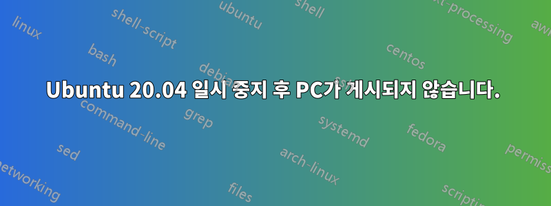 Ubuntu 20.04 일시 중지 후 PC가 게시되지 않습니다.