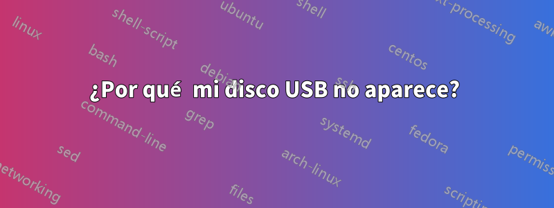 ¿Por qué mi disco USB no aparece?