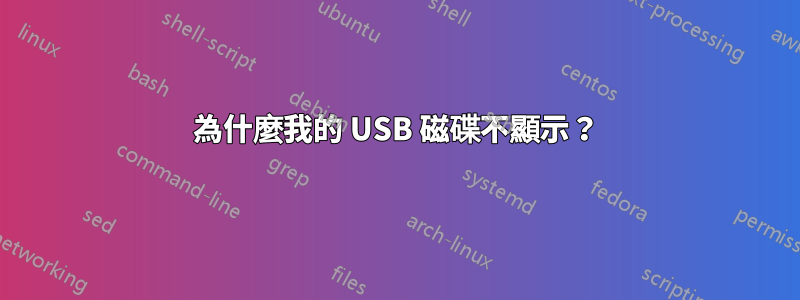 為什麼我的 USB 磁碟不顯示？