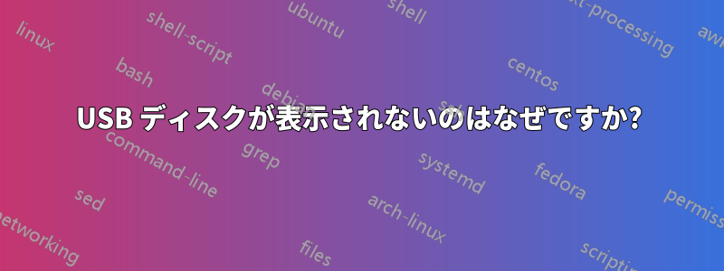 USB ディスクが表示されないのはなぜですか?