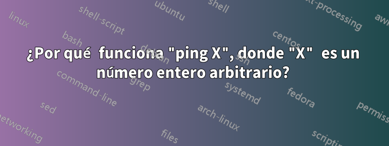 ¿Por qué funciona "ping X", donde "X" es un número entero arbitrario?