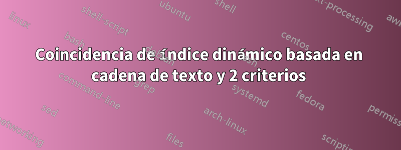 Coincidencia de índice dinámico basada en cadena de texto y 2 criterios