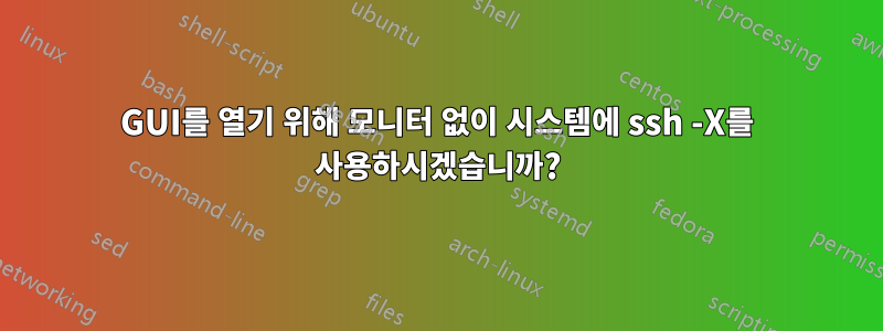 GUI를 열기 위해 모니터 없이 시스템에 ssh -X를 사용하시겠습니까?