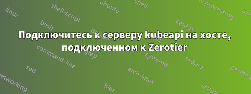 Подключитесь к серверу kubeapi на хосте, подключенном к Zerotier