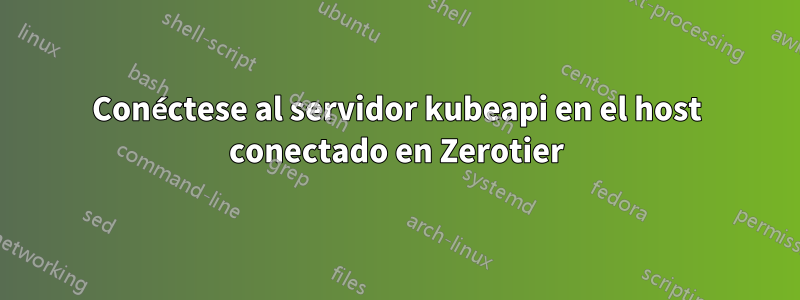 Conéctese al servidor kubeapi en el host conectado en Zerotier