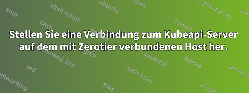 Stellen Sie eine Verbindung zum Kubeapi-Server auf dem mit Zerotier verbundenen Host her.