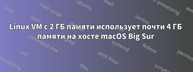 Linux VM с 2 ГБ памяти использует почти 4 ГБ памяти на хосте macOS Big Sur