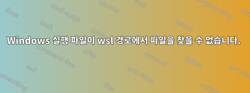 Windows 실행 파일이 wsl 경로에서 파일을 찾을 수 없습니다.