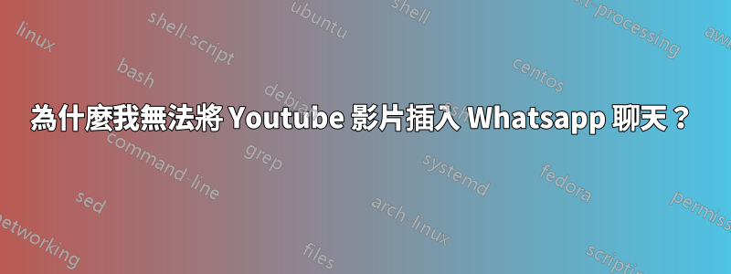 為什麼我無法將 Youtube 影片插入 Whatsapp 聊天？