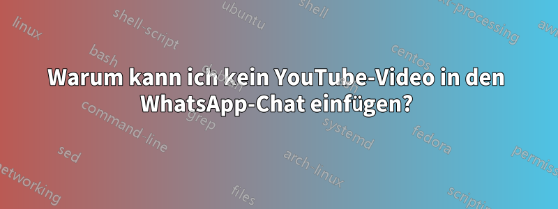 Warum kann ich kein YouTube-Video in den WhatsApp-Chat einfügen?