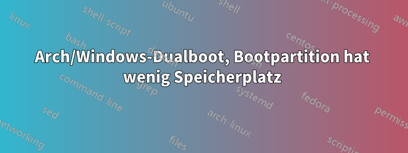 Arch/Windows-Dualboot, Bootpartition hat wenig Speicherplatz