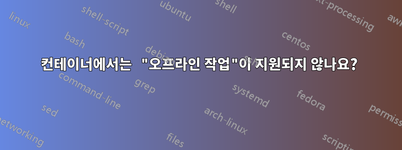 컨테이너에서는 "오프라인 작업"이 지원되지 않나요?