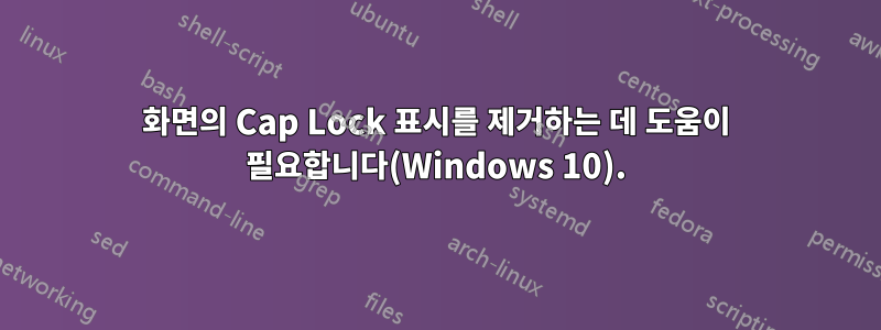 화면의 Cap Lock 표시를 제거하는 데 도움이 필요합니다(Windows 10).