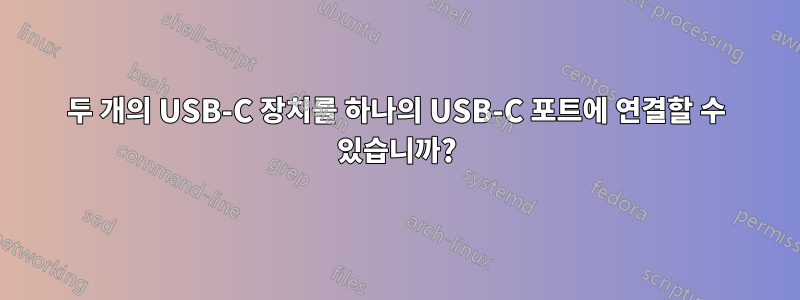 두 개의 USB-C 장치를 하나의 USB-C 포트에 연결할 수 있습니까?