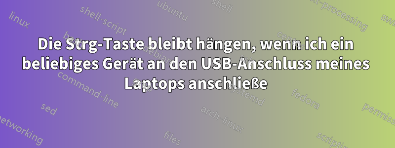 Die Strg-Taste bleibt hängen, wenn ich ein beliebiges Gerät an den USB-Anschluss meines Laptops anschließe