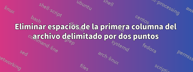 Eliminar espacios de la primera columna del archivo delimitado por dos puntos