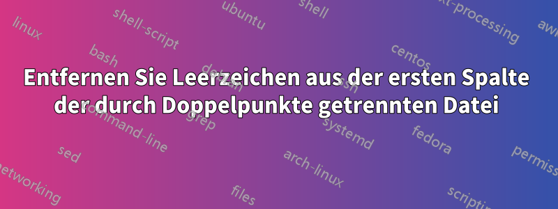 Entfernen Sie Leerzeichen aus der ersten Spalte der durch Doppelpunkte getrennten Datei