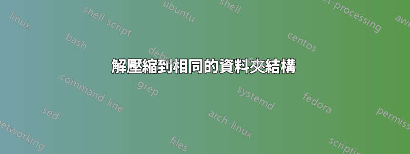 解壓縮到相同的資料夾結構