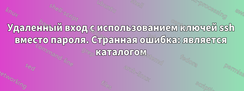 Удаленный вход с использованием ключей ssh ​​вместо пароля. Странная ошибка: является каталогом