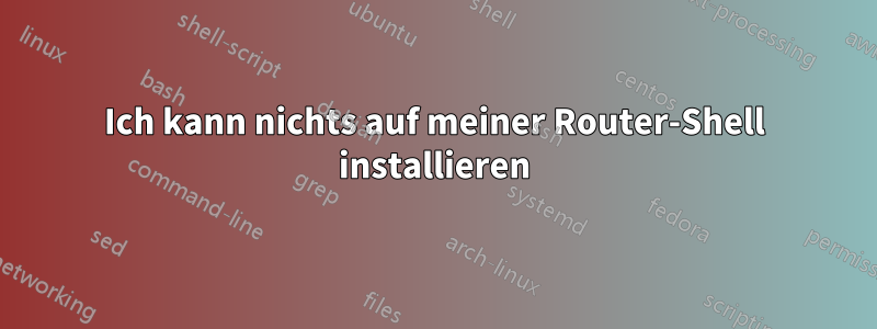 Ich kann nichts auf meiner Router-Shell installieren