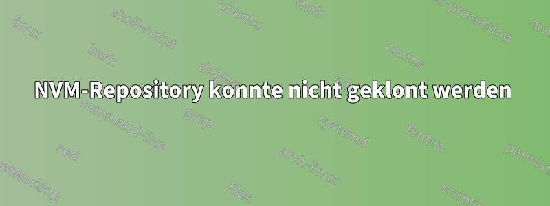 NVM-Repository konnte nicht geklont werden