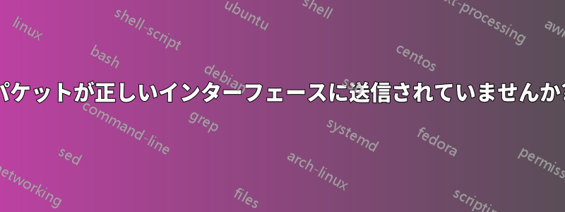 パケットが正しいインターフェースに送信されていませんか?