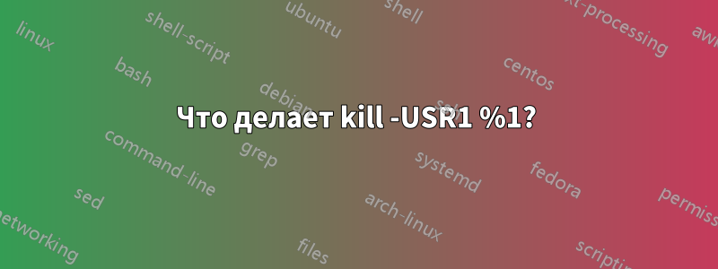 Что делает kill -USR1 %1?