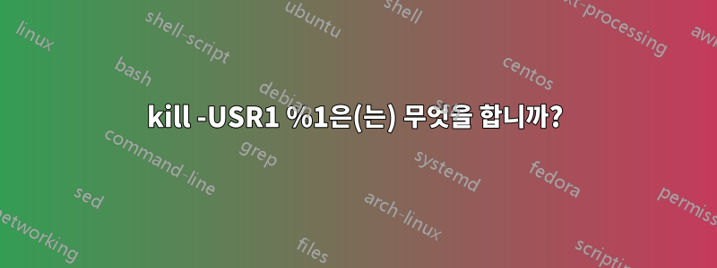 kill -USR1 %1은(는) 무엇을 합니까?