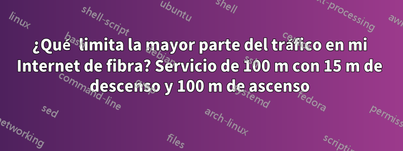 ¿Qué limita la mayor parte del tráfico en mi Internet de fibra? Servicio de 100 m con 15 m de descenso y 100 m de ascenso