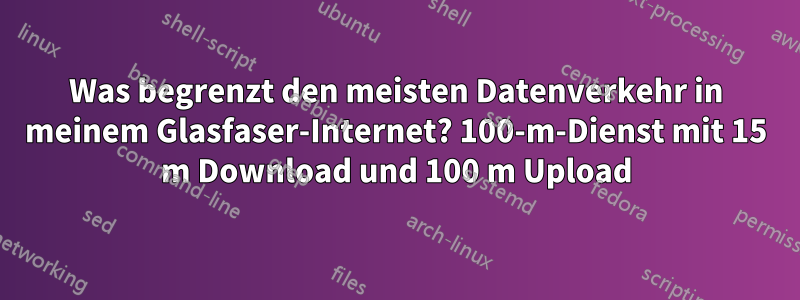 Was begrenzt den meisten Datenverkehr in meinem Glasfaser-Internet? 100-m-Dienst mit 15 m Download und 100 m Upload