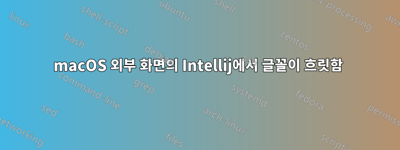 macOS 외부 화면의 Intellij에서 글꼴이 흐릿함