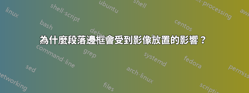 為什麼段落邊框會受到影像放置的影響？