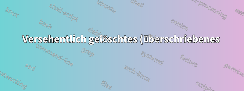 Versehentlich gelöschtes (überschriebenes) RAID1-Dateisystem