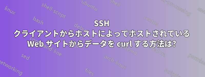 SSH クライアントからホストによってホストされている Web サイトからデータを curl する方法は?