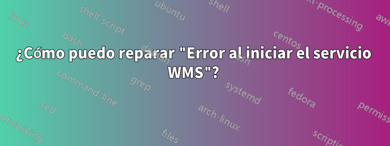 ¿Cómo puedo reparar "Error al iniciar el servicio WMS"?