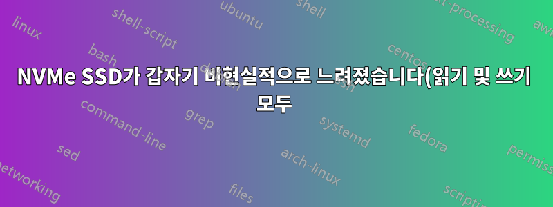 NVMe SSD가 갑자기 비현실적으로 느려졌습니다(읽기 및 쓰기 모두).