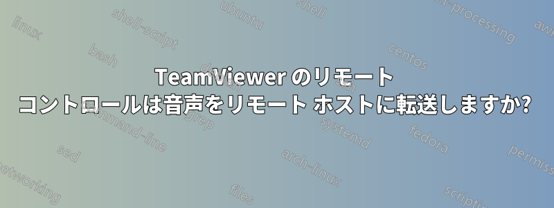 TeamViewer のリモート コントロールは音声をリモート ホストに転送しますか?